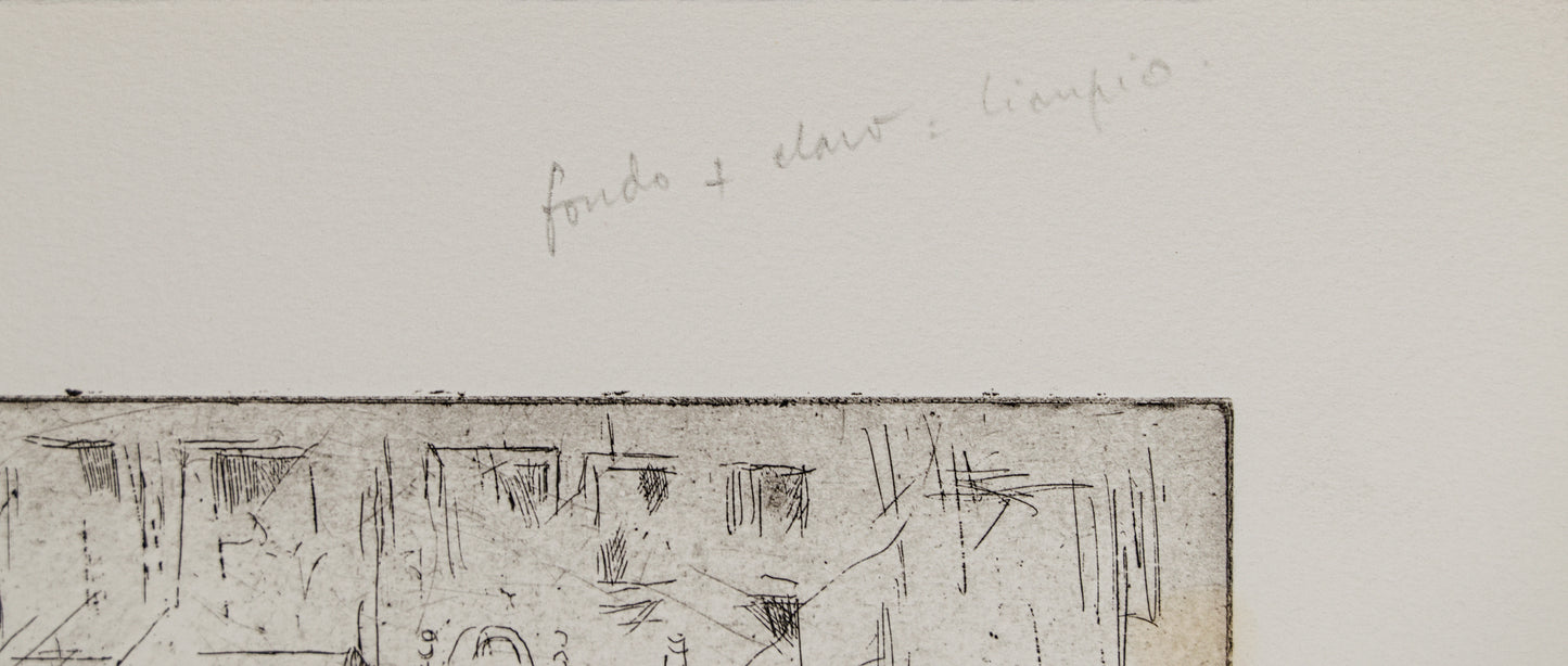 JOSEP M.ª DRAPER | BODEGÓN DE INTERIOR (PRUEBA BON À TIRER) | DOCUMENTO DE TALLER | AGUAFUERTE ORIGINAL
