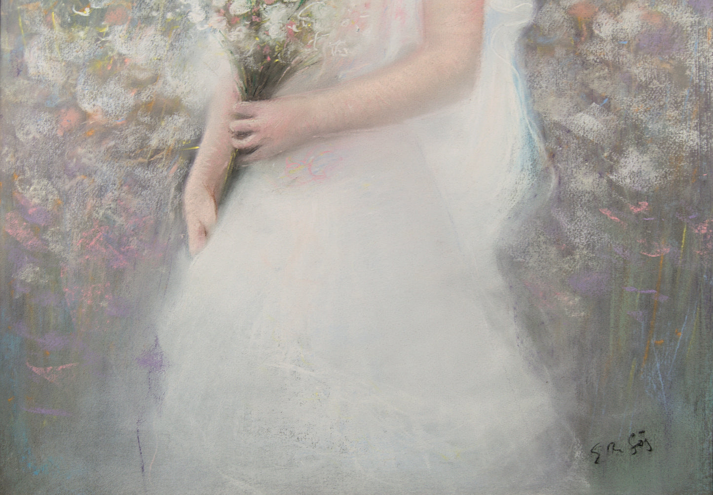 Autor Desconocido - Escuela Europea | Retrato Femenino Impresionista | Pastel sobre Papel | S. XX