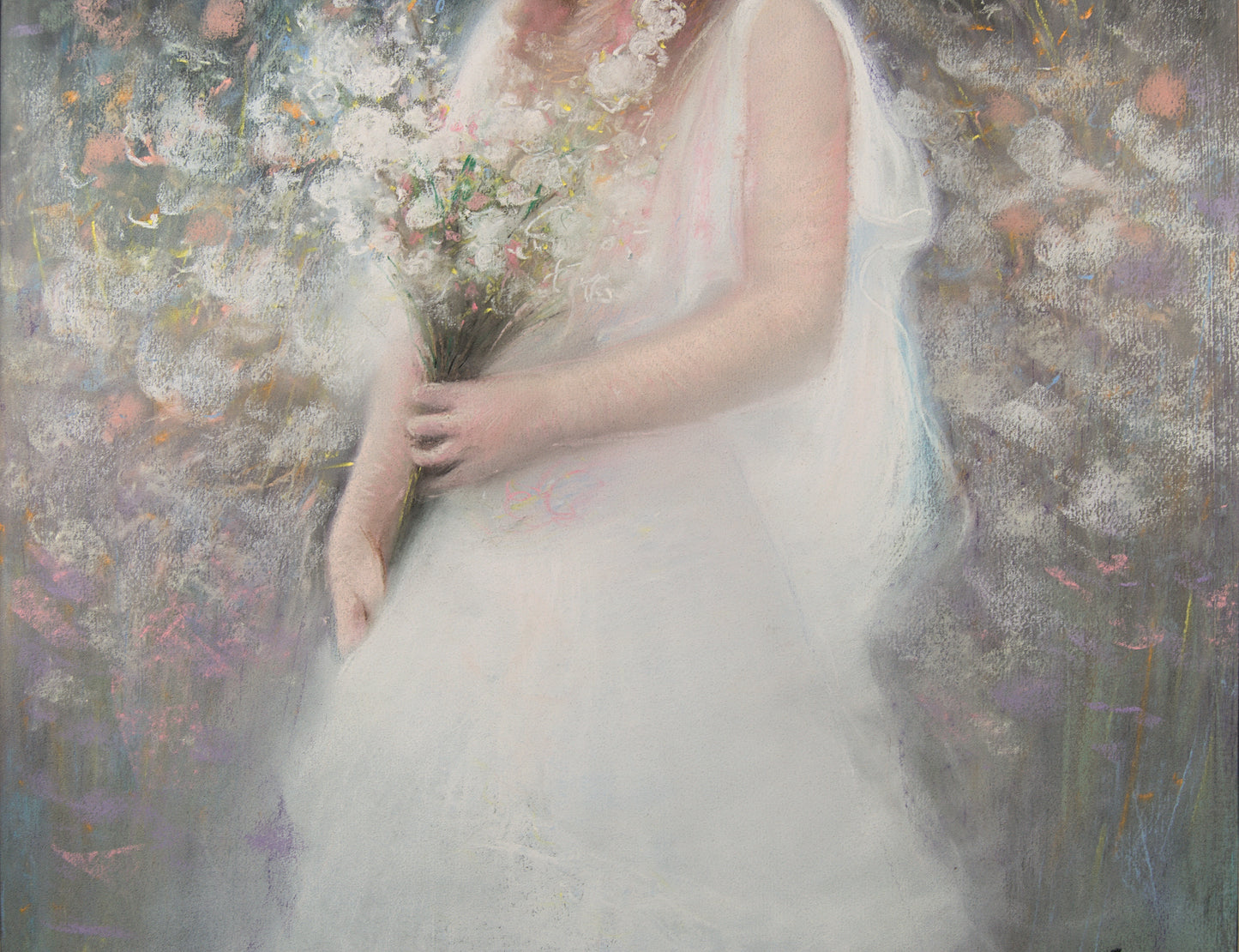 Autor Desconocido - Escuela Europea | Retrato Femenino Impresionista | Pastel sobre Papel | S. XX