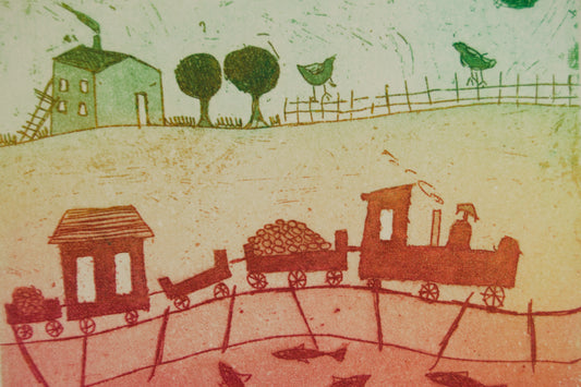 ALEXANDRA DOMÍNGUEZ | COMPOSICIÓN LÍRICA: PAISAJE ONÍRICO | REALISMO MÁGICO | GRABADO CALCOGRÁFICO (37/175)
