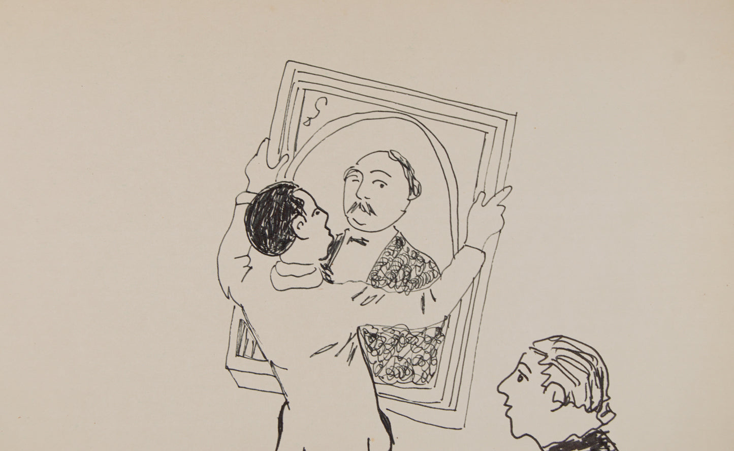 RICARD OPISSO | COLGANDO EL RETRATO (ESCENA FAMILIAR) | DIBUJO ORIGINAL A TINTA | COSTUMBRISMO CATALÁN