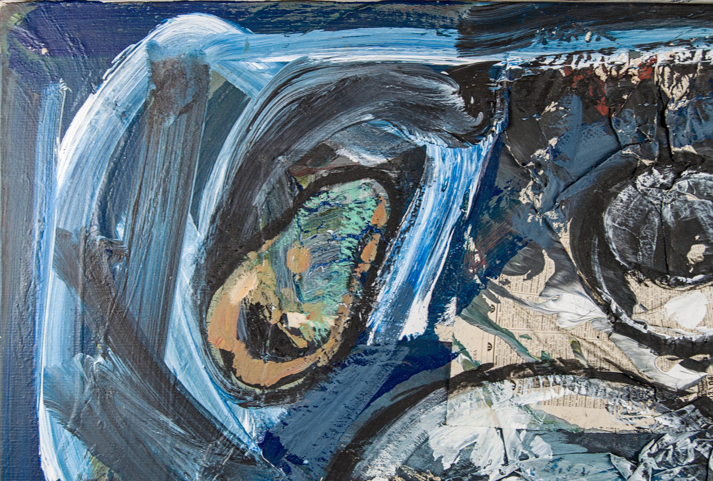 Manel Pujol Baladas | "Bodegón patatas azul" | Mixta y Collage sobre Lienzo (1990) | Colección de 18 Obras Certificadas