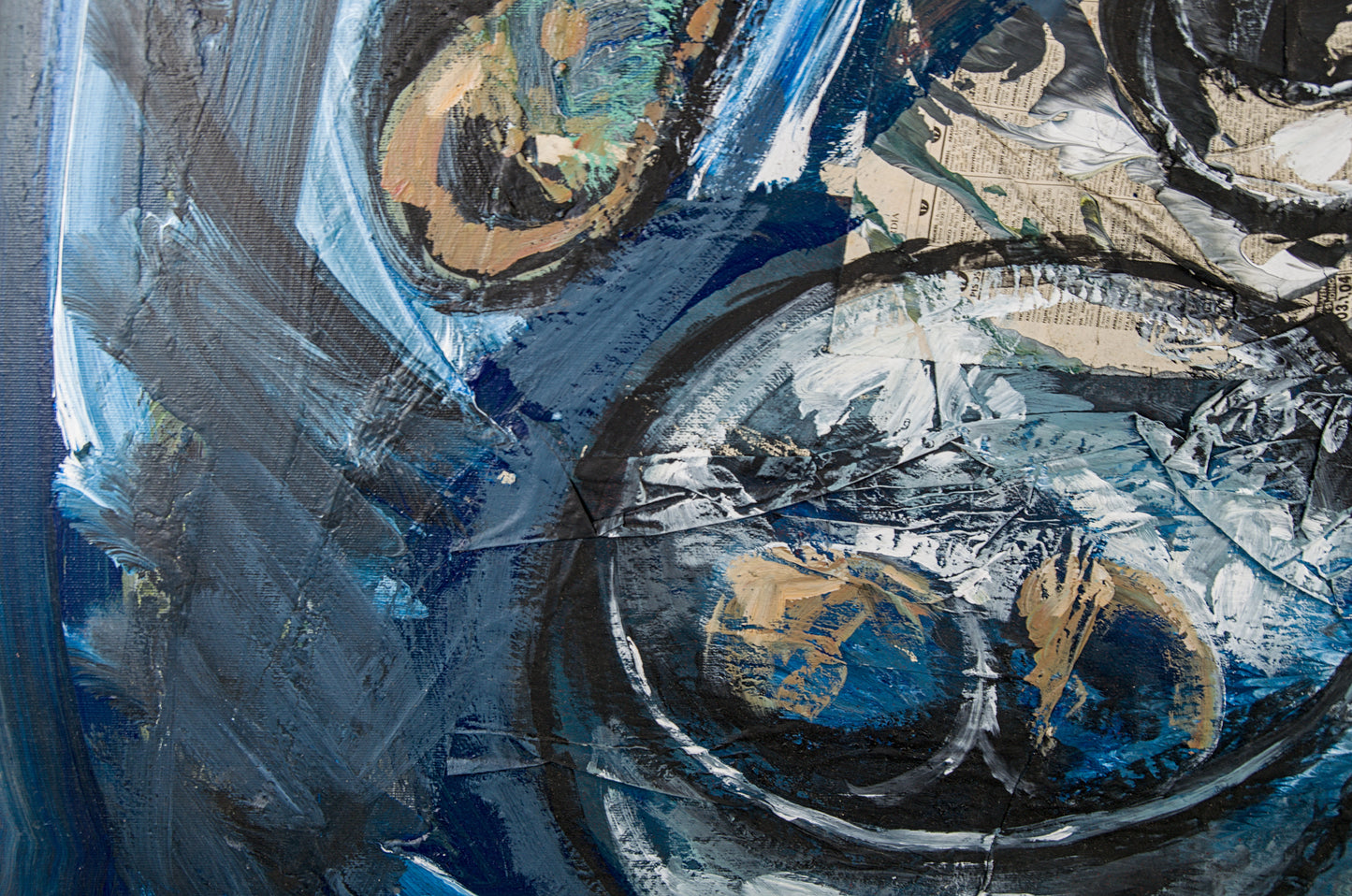 Manel Pujol Baladas | "Bodegón patatas azul" | Mixta y Collage sobre Lienzo (1990) | Colección de 18 Obras Certificadas