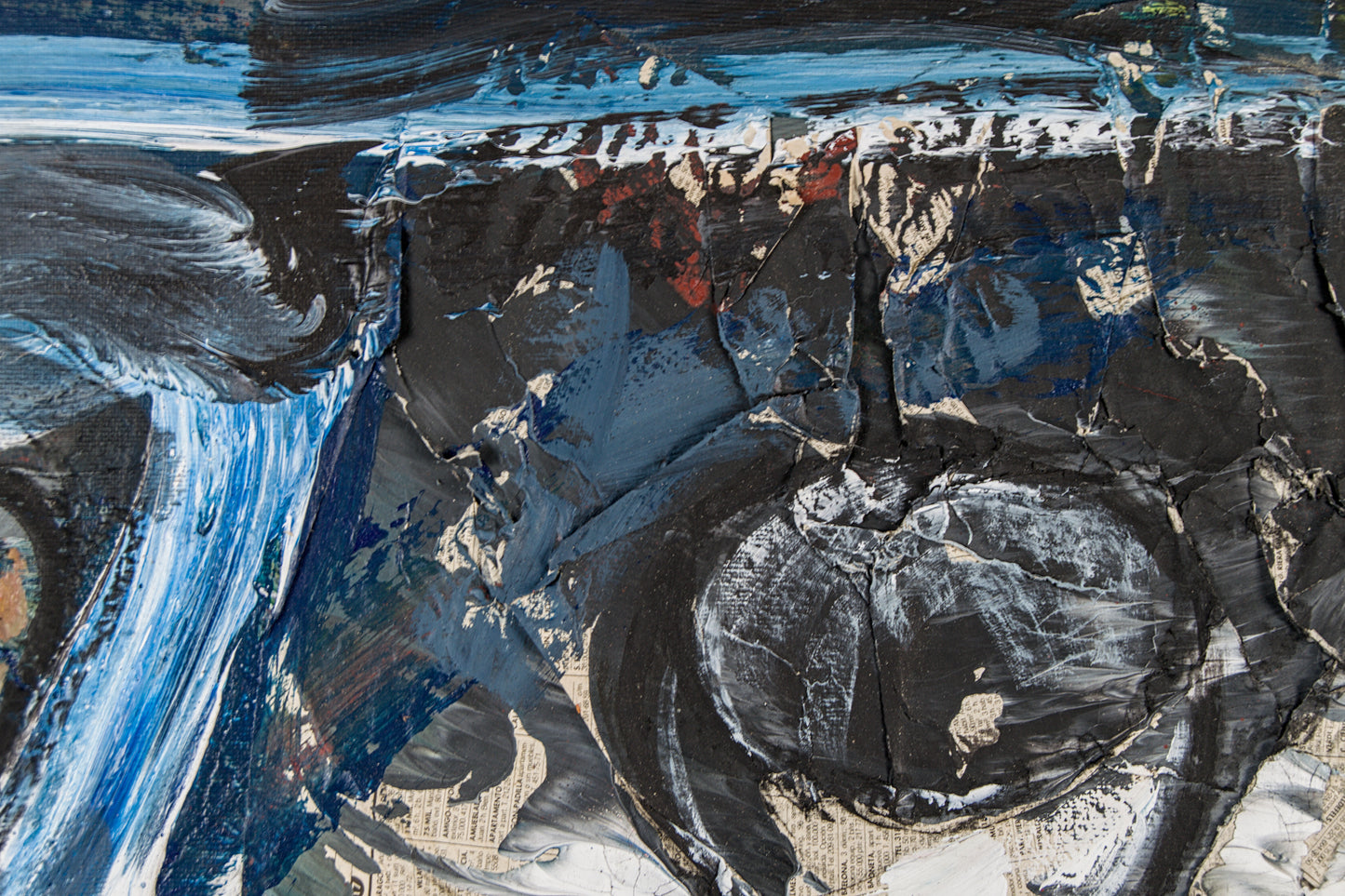 Manel Pujol Baladas | "Bodegón patatas azul" | Mixta y Collage sobre Lienzo (1990) | Colección de 18 Obras Certificadas