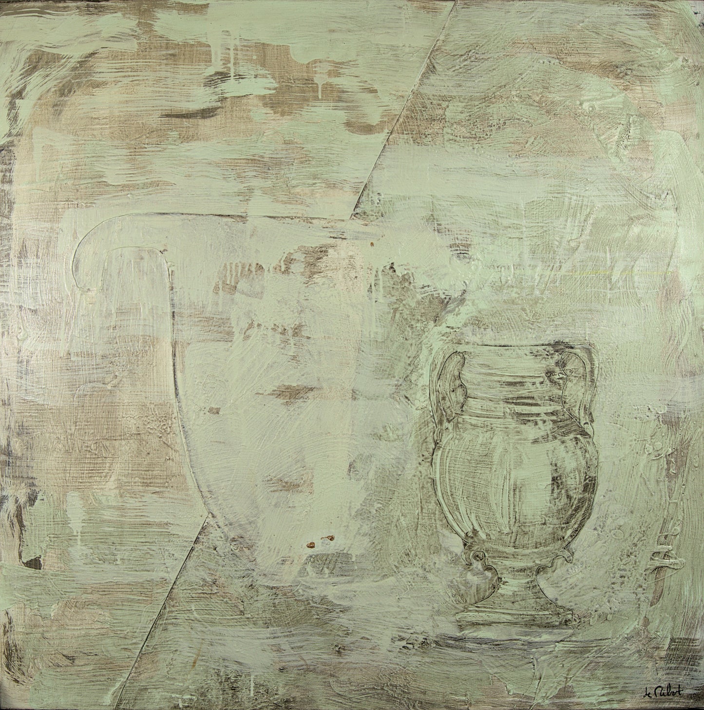 Pere de Ribot | Ánfora Matérica XXL | Técnica Mixta 100x100 | 1991