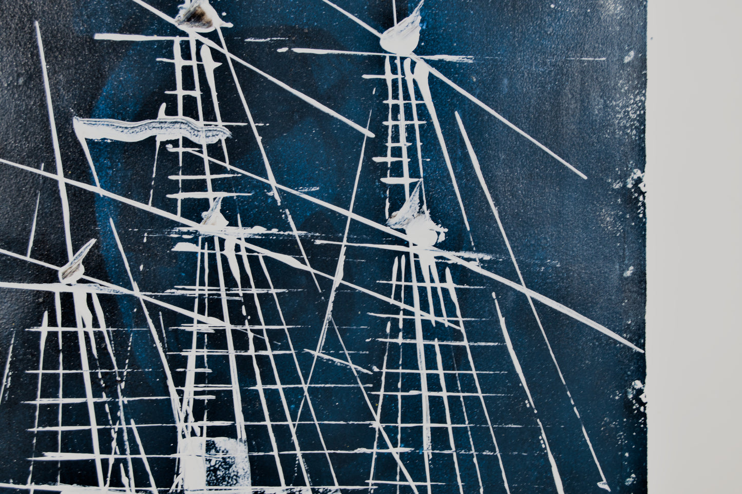 Miquel Ros | Navío en la Noche (El Barco Fantasma) | Óleo sobre Papel