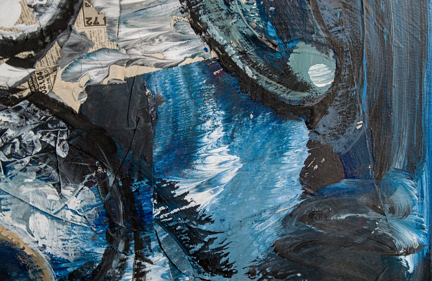 Manel Pujol Baladas | "Bodegón patatas azul" | Mixta y Collage sobre Lienzo (1990) | Colección de 18 Obras Certificadas