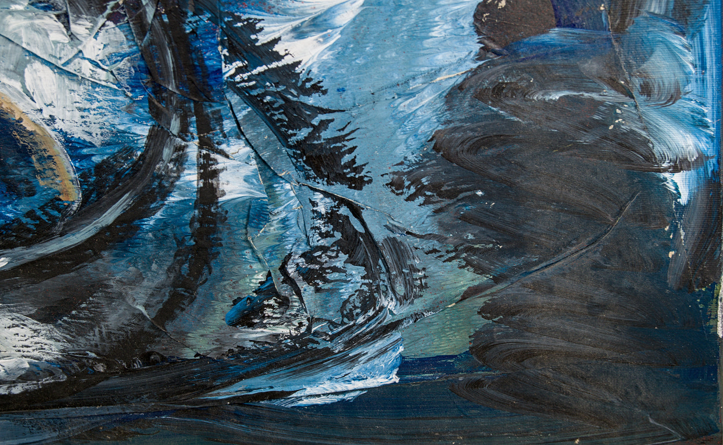 Manel Pujol Baladas | "Bodegón patatas azul" | Mixta y Collage sobre Lienzo (1990) | Colección de 18 Obras Certificadas
