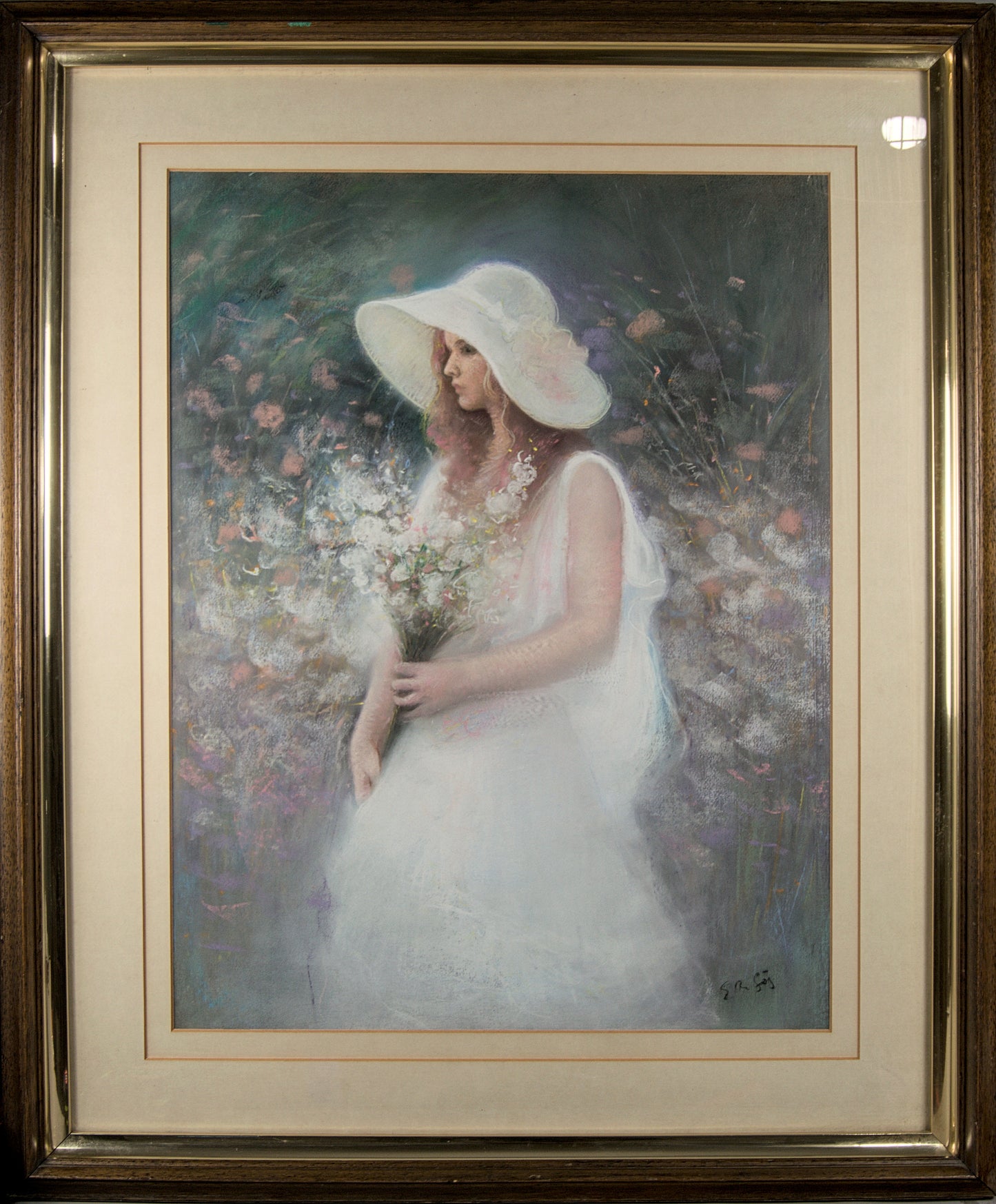 Autor Desconocido - Escuela Europea | Retrato Femenino Impresionista | Pastel sobre Papel | S. XX