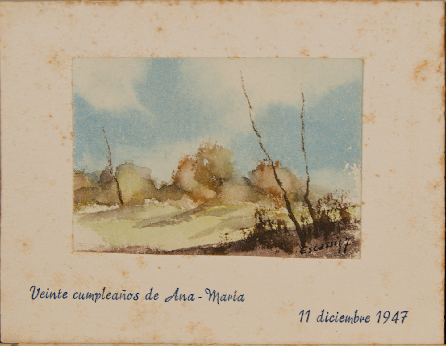 JOSÉ ROMERO ESCASSI | SERIE DE OCHO PAISAJES CONMEMORATIVOS | ESCUELA MADRILEÑA | ACUARELA SOBRE CARTULINA