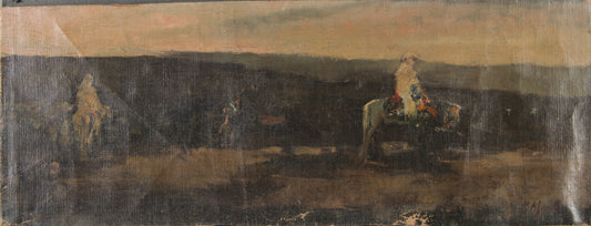 RAMÓN MARTÍ ALSINA | REISENDE IN DER DÄMMERUNG | KATALANISCHER REALISMUS | ÖL AUF LEINWAND