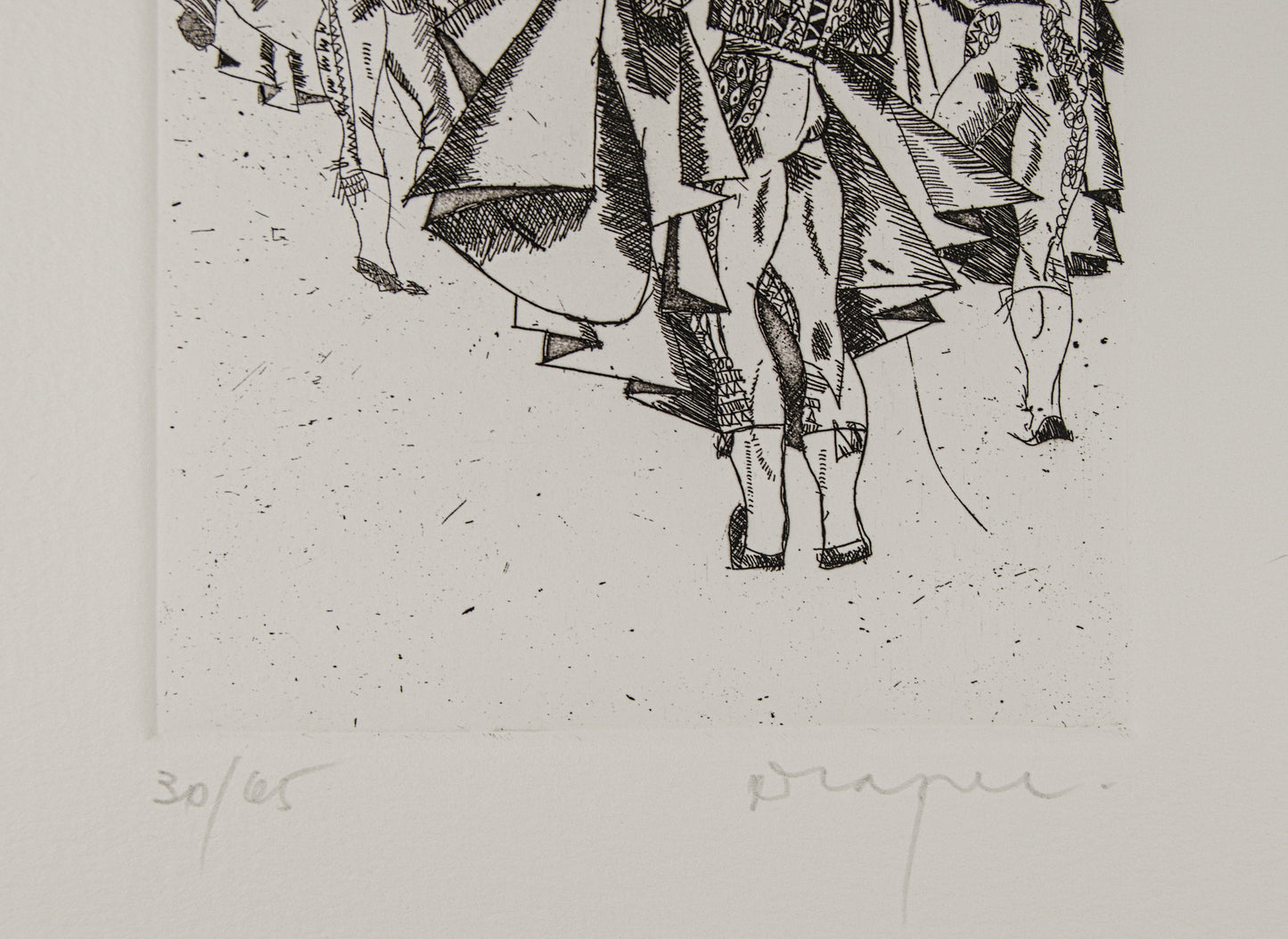 JOSEP M.ª DRAPER | LANCE DE CAPOTE Y TORO | TAUROMAQUIA CONTEMPORÁNEA | AGUAFUERTE ORIGINAL (30/65)