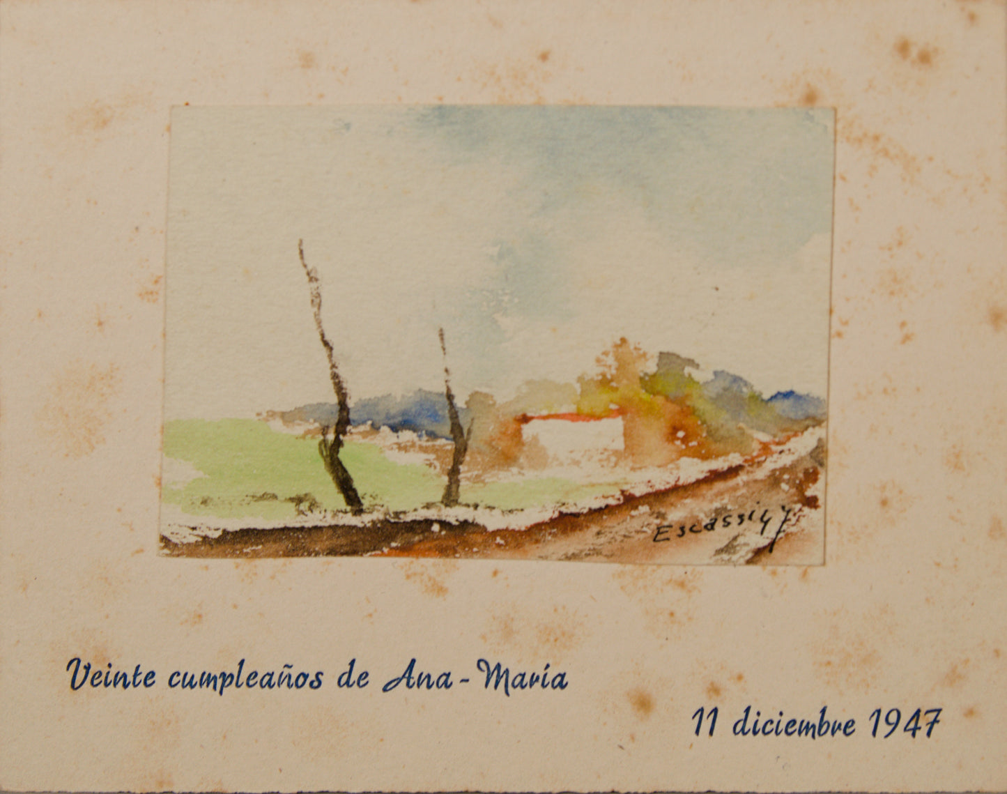 JOSÉ ROMERO ESCASSI | SERIE DE OCHO PAISAJES CONMEMORATIVOS | ESCUELA MADRILEÑA | ACUARELA SOBRE CARTULINA