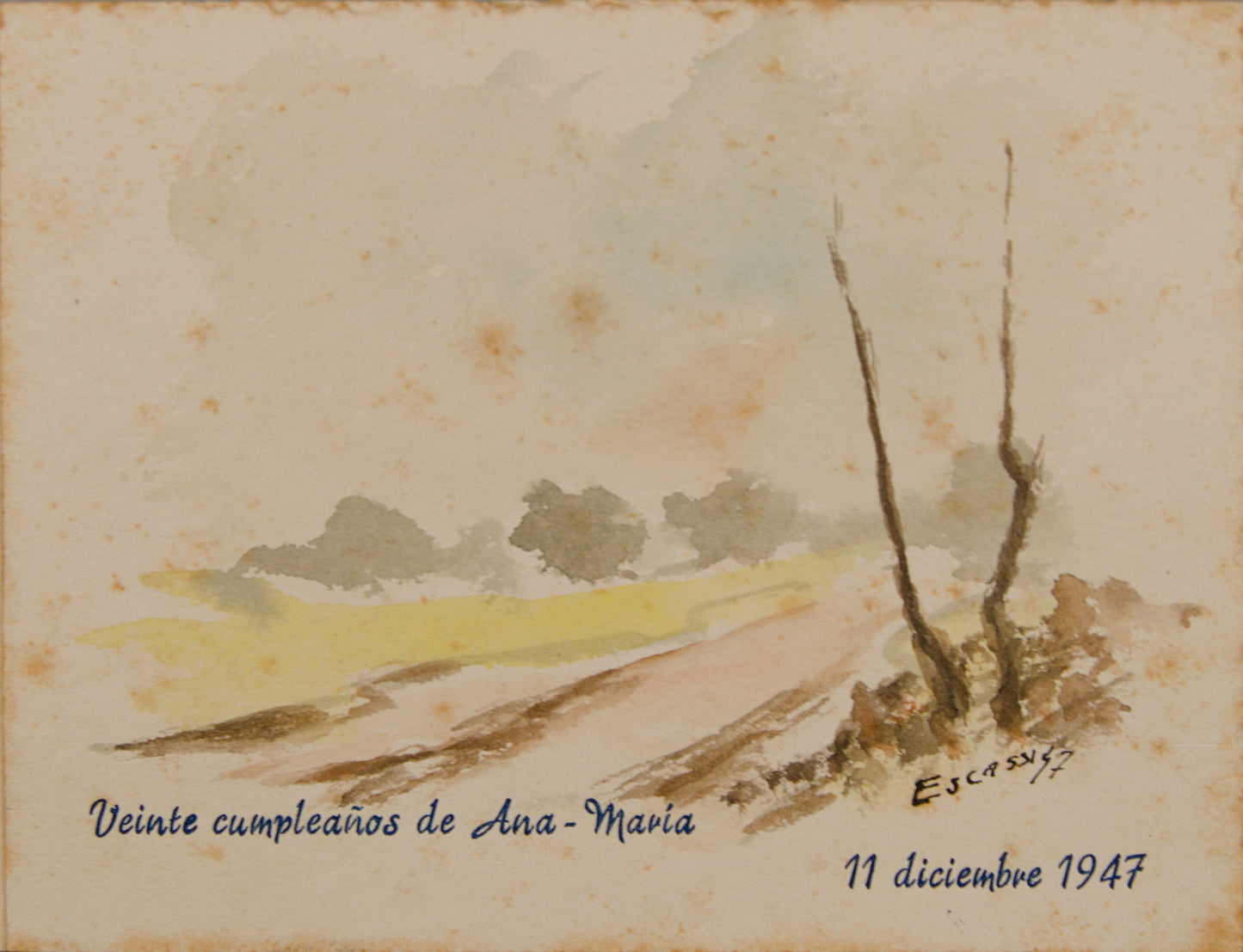 JOSÉ ROMERO ESCASSI | SERIE DE OCHO PAISAJES CONMEMORATIVOS | ESCUELA MADRILEÑA | ACUARELA SOBRE CARTULINA
