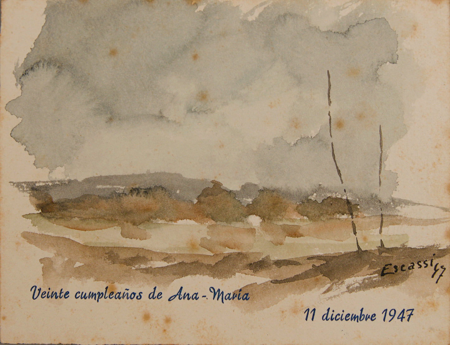 JOSÉ ROMERO ESCASSI | SERIE DE OCHO PAISAJES CONMEMORATIVOS | ESCUELA MADRILEÑA | ACUARELA SOBRE CARTULINA