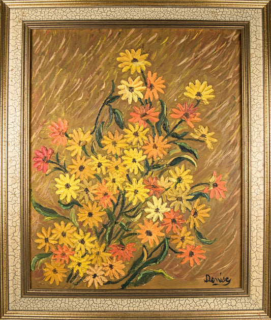 Denise | Composición Floral con Fuerte Empaste | Óleo sobre Lienzo