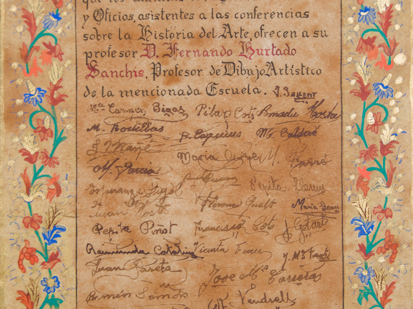 B. ESQUIUS | HOMENAJE A D. FERNANDO HURTADO SANCHIS (MANRESA, 1944) | MANUSCRITO ILUMINADO
