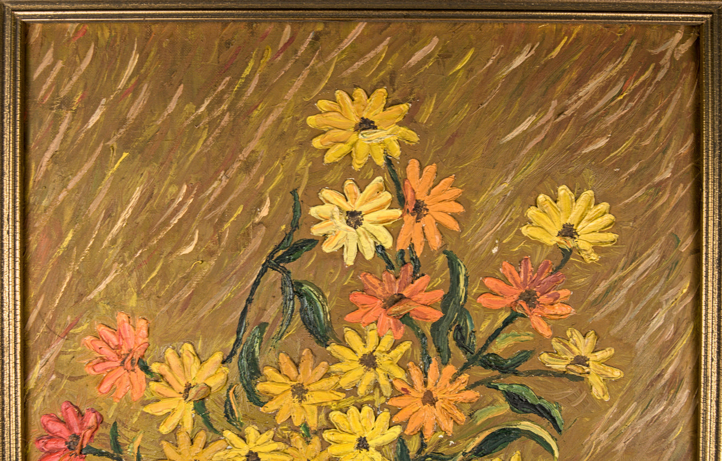 Denise | Composición Floral con Fuerte Empaste | Óleo sobre Lienzo