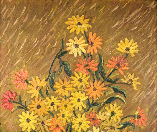 Denise | Composición Floral con Fuerte Empaste | Óleo sobre Lienzo