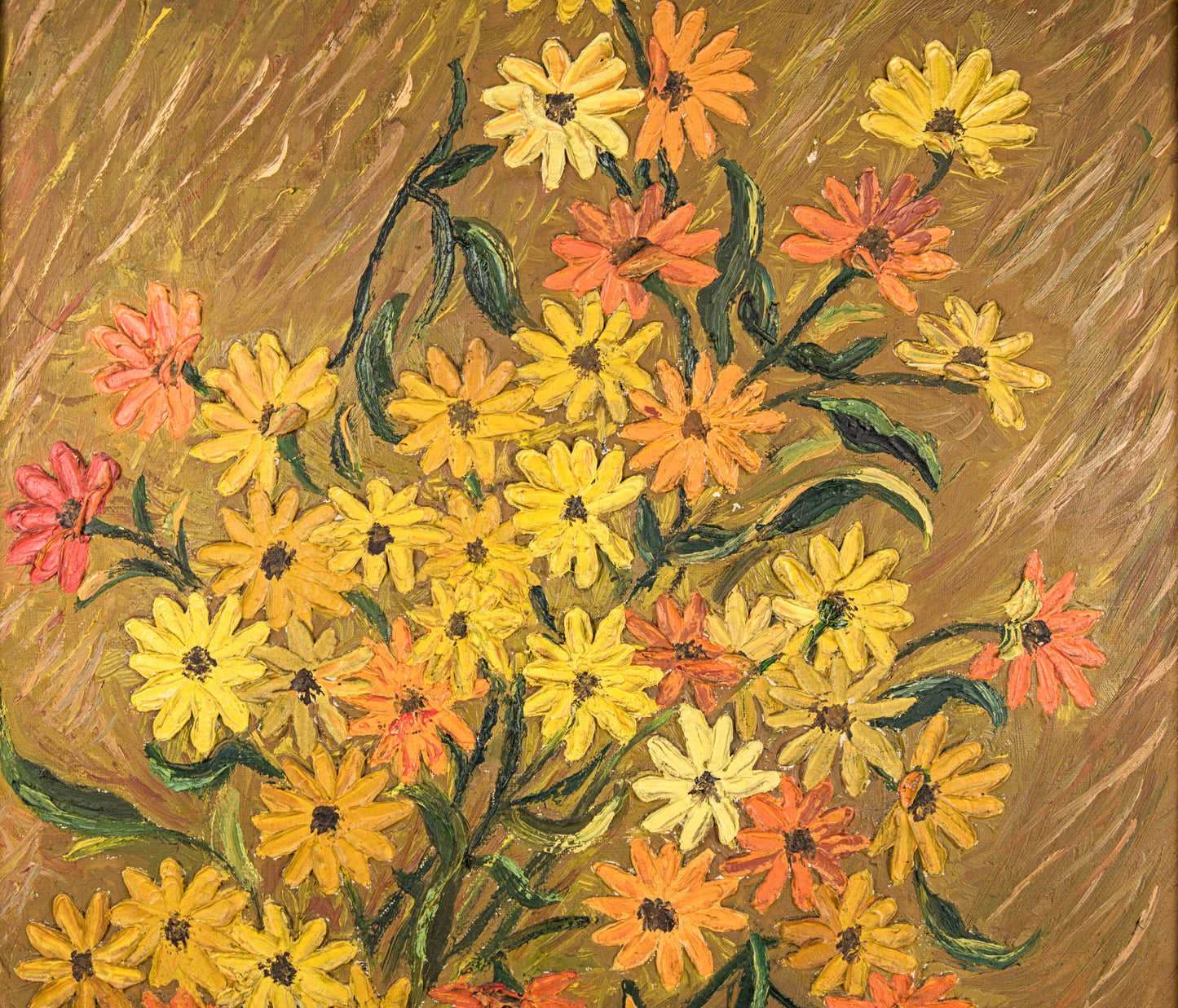 Denise | Composición Floral con Fuerte Empaste | Óleo sobre Lienzo