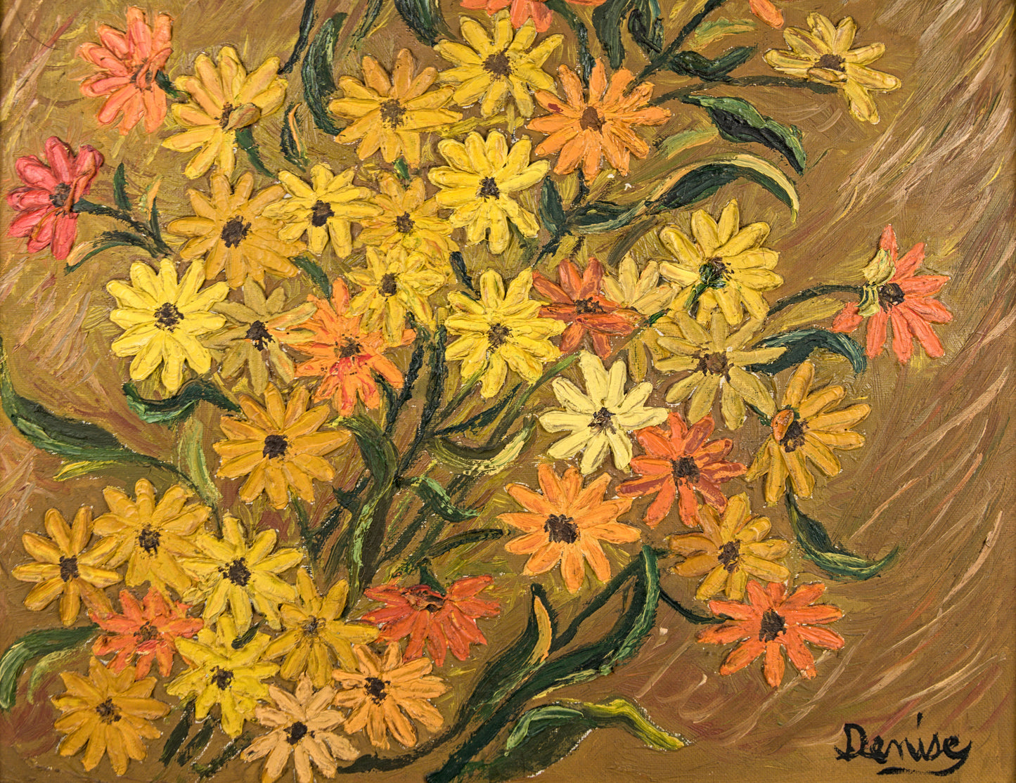 Denise | Composición Floral con Fuerte Empaste | Óleo sobre Lienzo