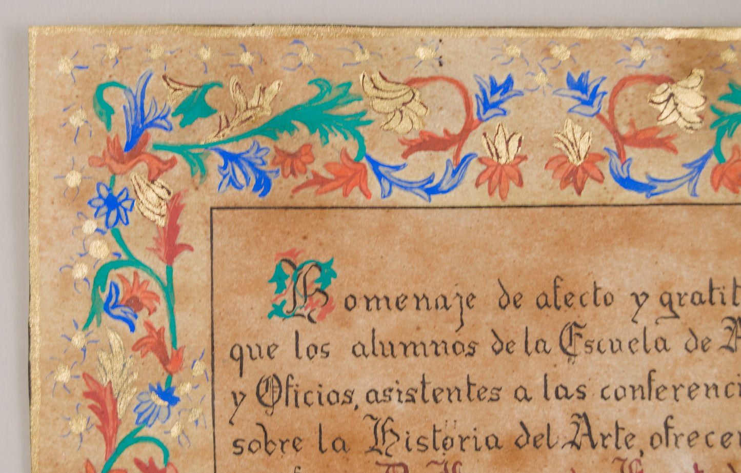 B. ESQUIUS | HOMENAJE A D. FERNANDO HURTADO SANCHIS (MANRESA, 1944) | MANUSCRITO ILUMINADO