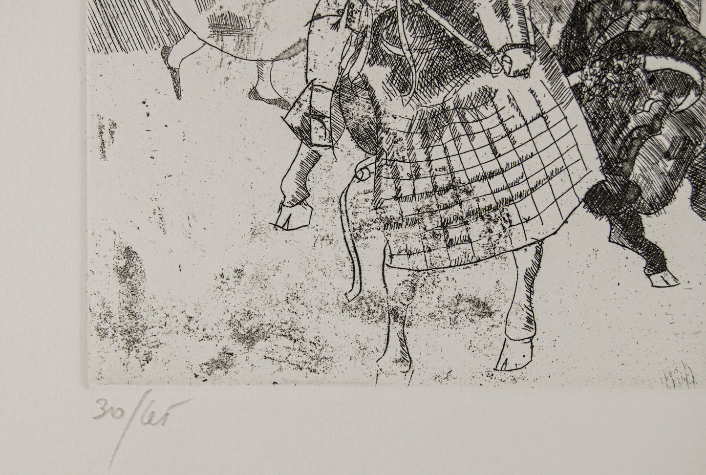 JOSEP M.ª DRAPER | LA SUERTE DE VARAS (EL PICADOR) | TAUROMAQUIA CONTEMPORÁNEA | AGUAFUERTE ORIGINAL (30/65)