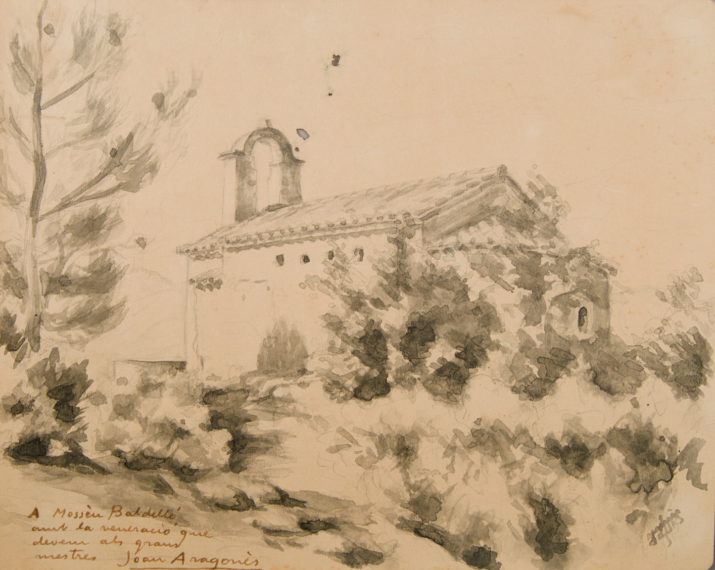 JOAN ARAGONÈS | IGLESIA RURAL (HOMENAJE A MOSSÈN BALDELLÓ) | AGUADA ORIGINAL | ESCUELA CATALANA