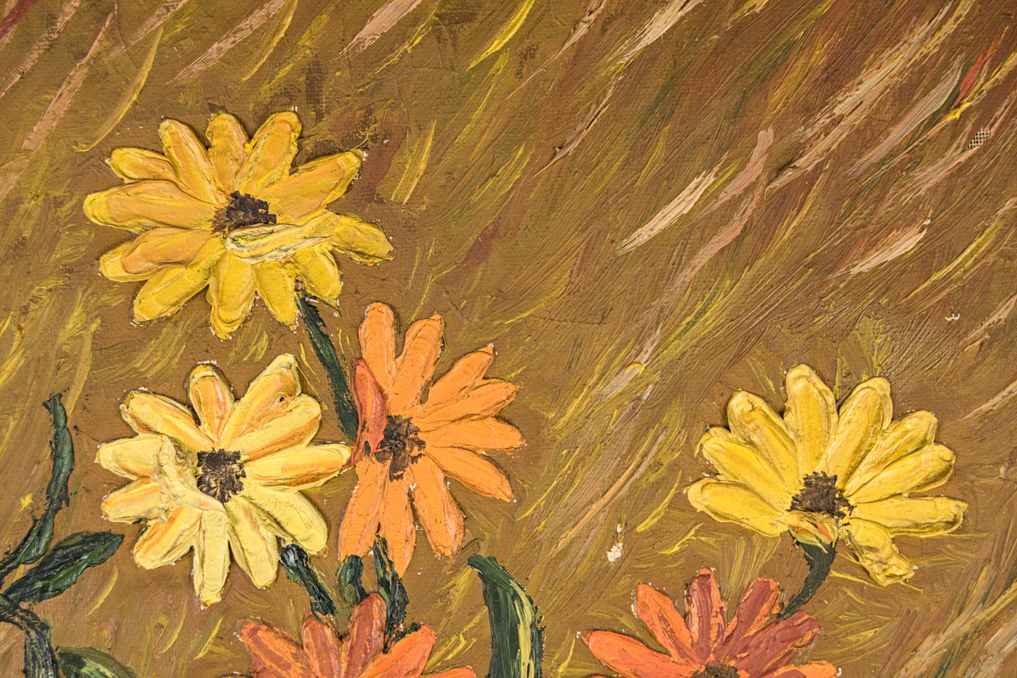 Denise | Composición Floral con Fuerte Empaste | Óleo sobre Lienzo