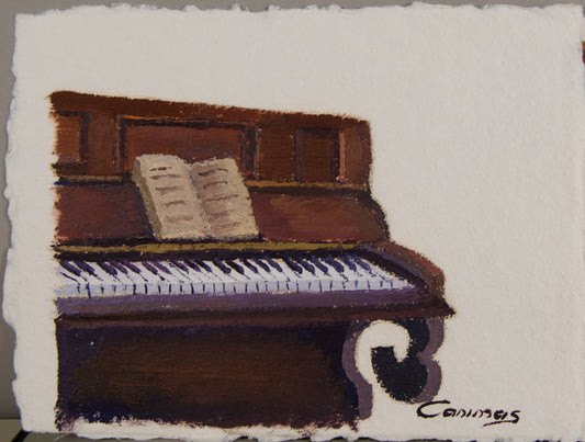 CANIMAS | CUARTETO DE INSTRUMENTOS MUSICALES | PINTURA MATÉRICA | ÓLEO SOBRE PAPEL CON BARBAS