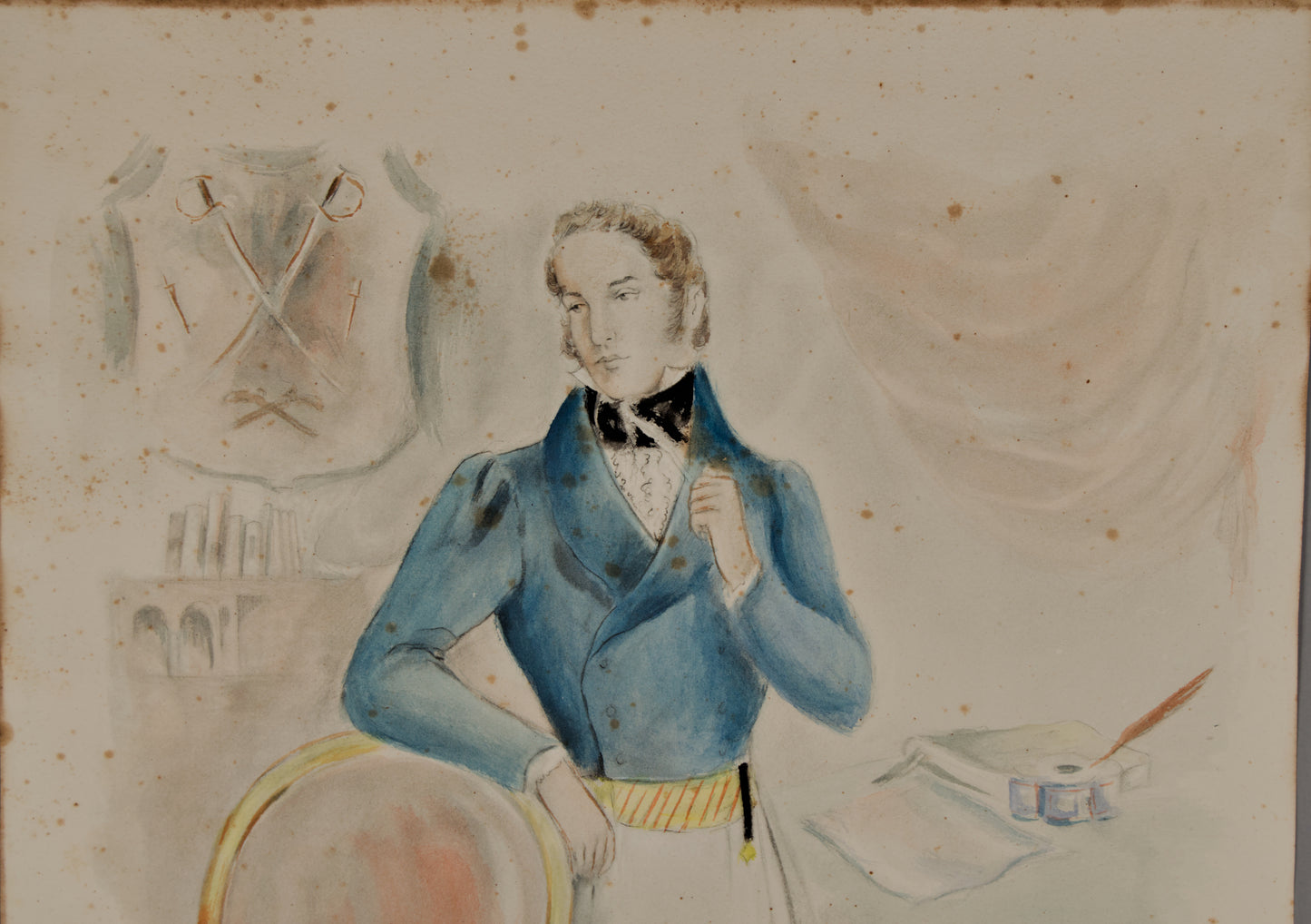 José Luis Florit | El Dandy Romántico (1942) | Dibujo Iluminado a Mano