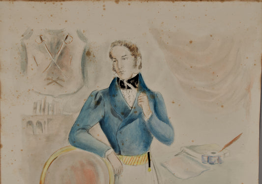 José Luis Florit | El Dandy Romántico (1942) | Dibujo Iluminado a Mano