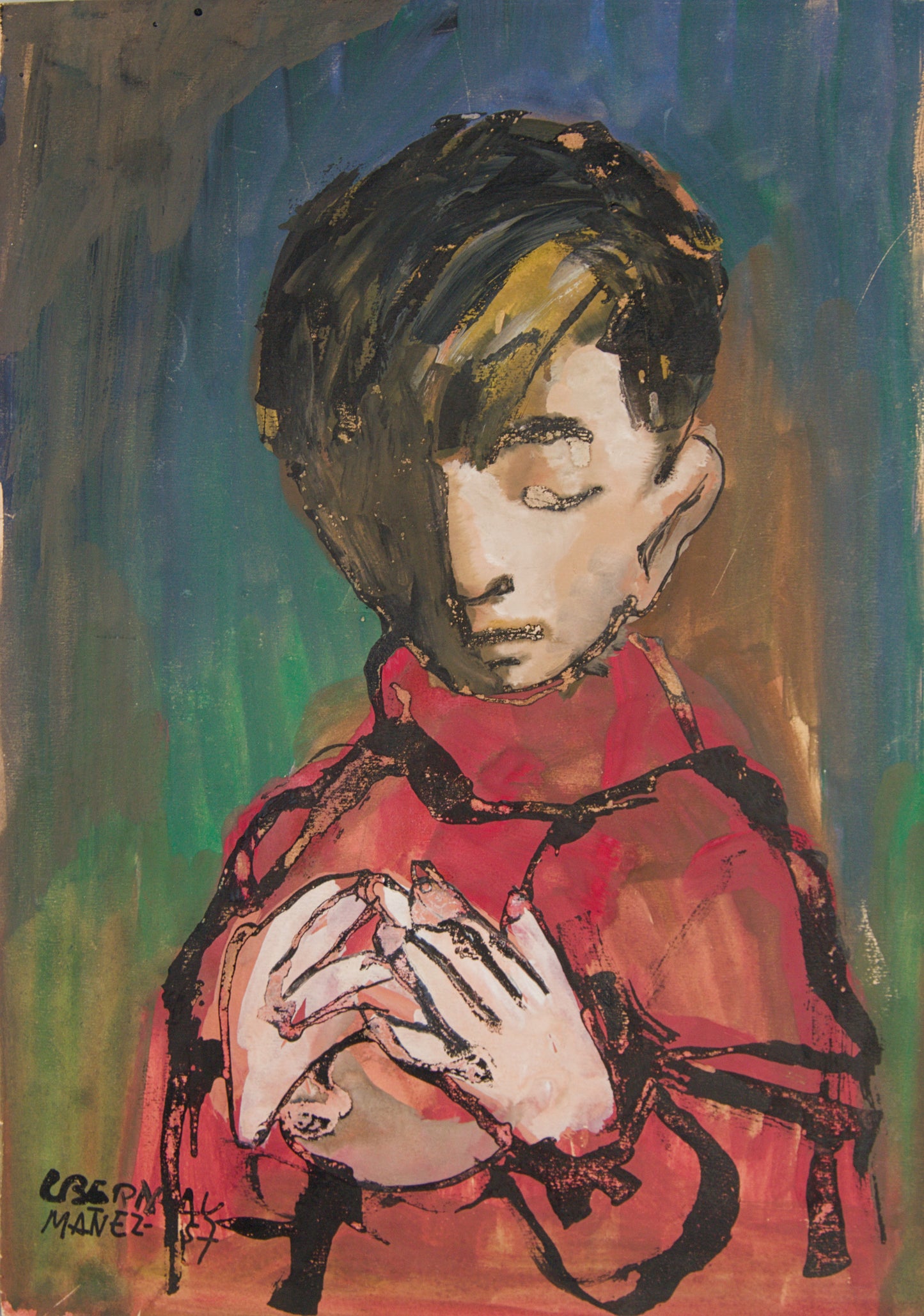 LUIS ANTONIO BERNAL MÁÑEZ | RETRATO INFANTIL: INTROSPECCIÓN FIGURATIVA | ESCUELA VALENCIANA | TÉCNICA MIXTA SOBRE PAPEL