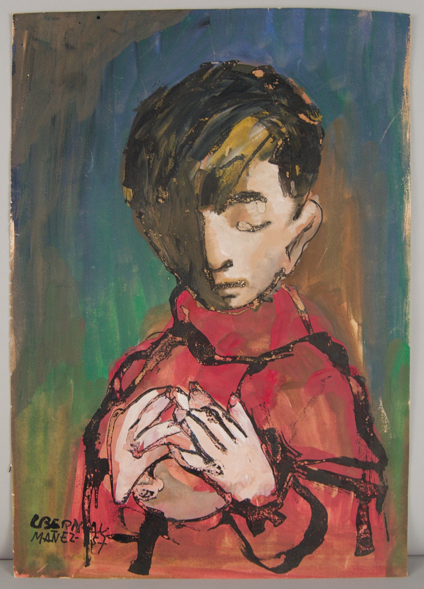 LUIS ANTONIO BERNAL MÁÑEZ | RETRATO INFANTIL: INTROSPECCIÓN FIGURATIVA | ESCUELA VALENCIANA | TÉCNICA MIXTA SOBRE PAPEL