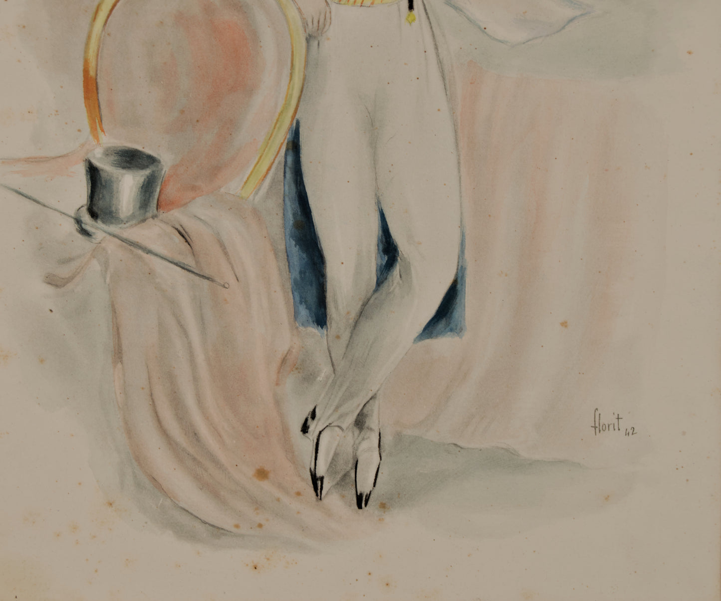 José Luis Florit | El Dandy Romántico (1942) | Dibujo Iluminado a Mano
