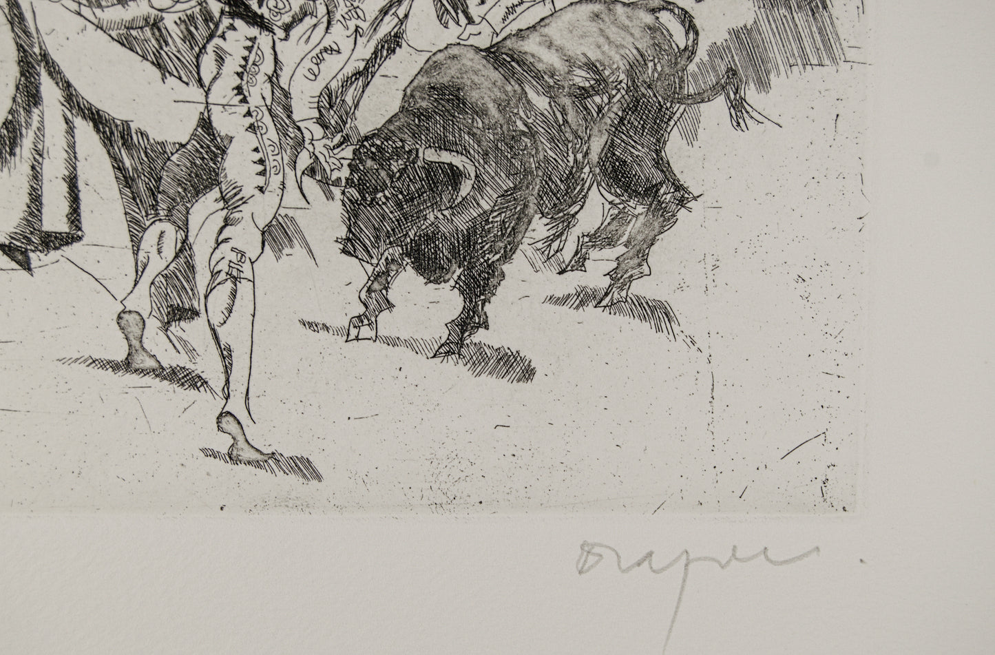 JOSEP M.ª DRAPER | EL LANCE (LA FAENA) | TAUROMAQUIA CONTEMPORÁNEA | AGUAFUERTE ORIGINAL (30/65)