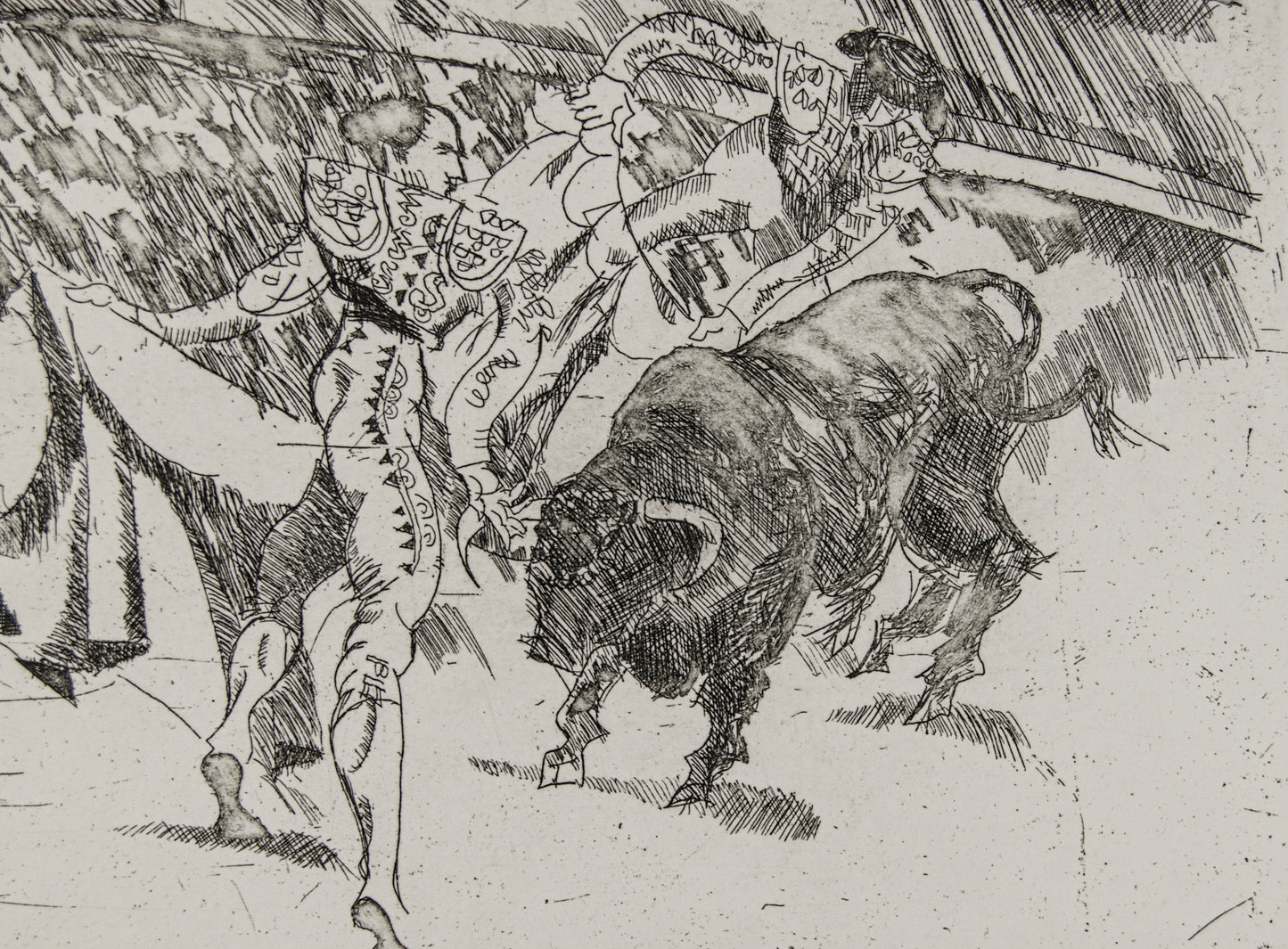 JOSEP M.ª DRAPER | EL LANCE (LA FAENA) | TAUROMAQUIA CONTEMPORÁNEA | AGUAFUERTE ORIGINAL (30/65)