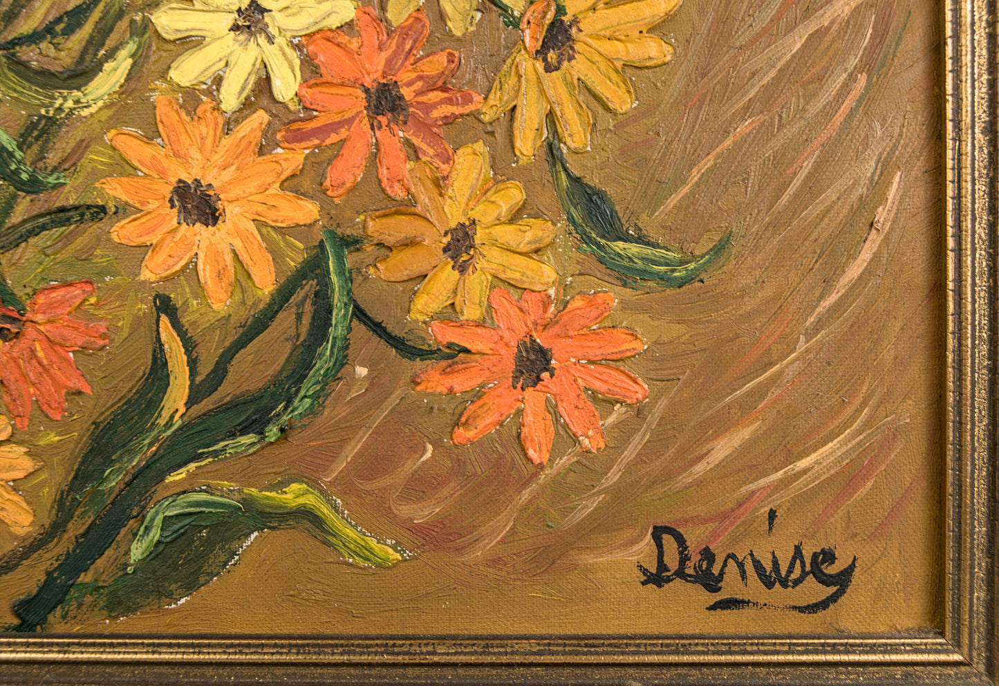 Denise | Composición Floral con Fuerte Empaste | Óleo sobre Lienzo