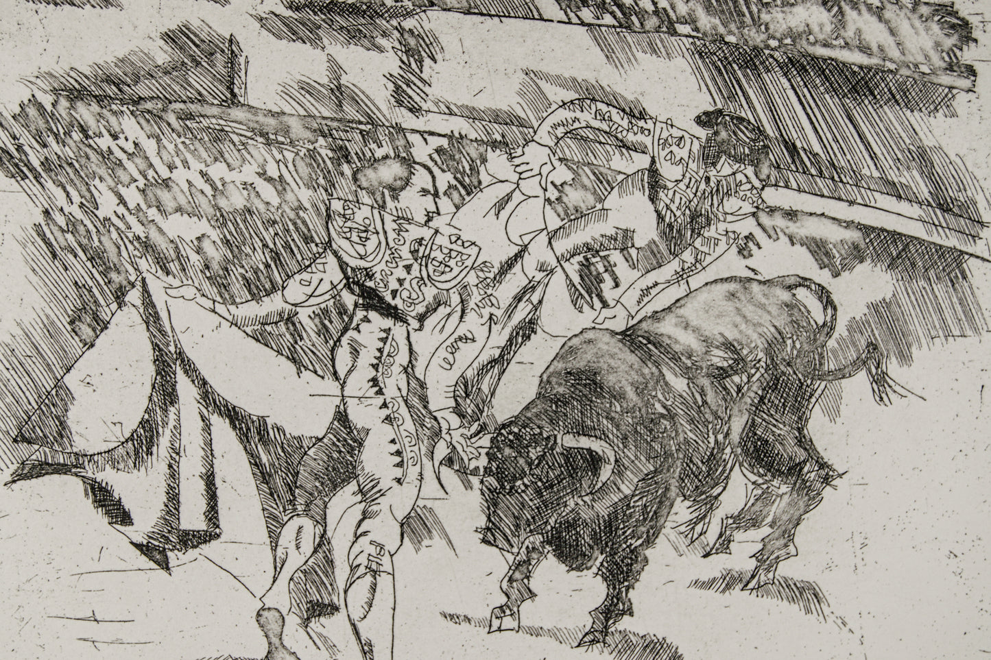 JOSEP M.ª DRAPER | EL LANCE (LA FAENA) | TAUROMAQUIA CONTEMPORÁNEA | AGUAFUERTE ORIGINAL (30/65)