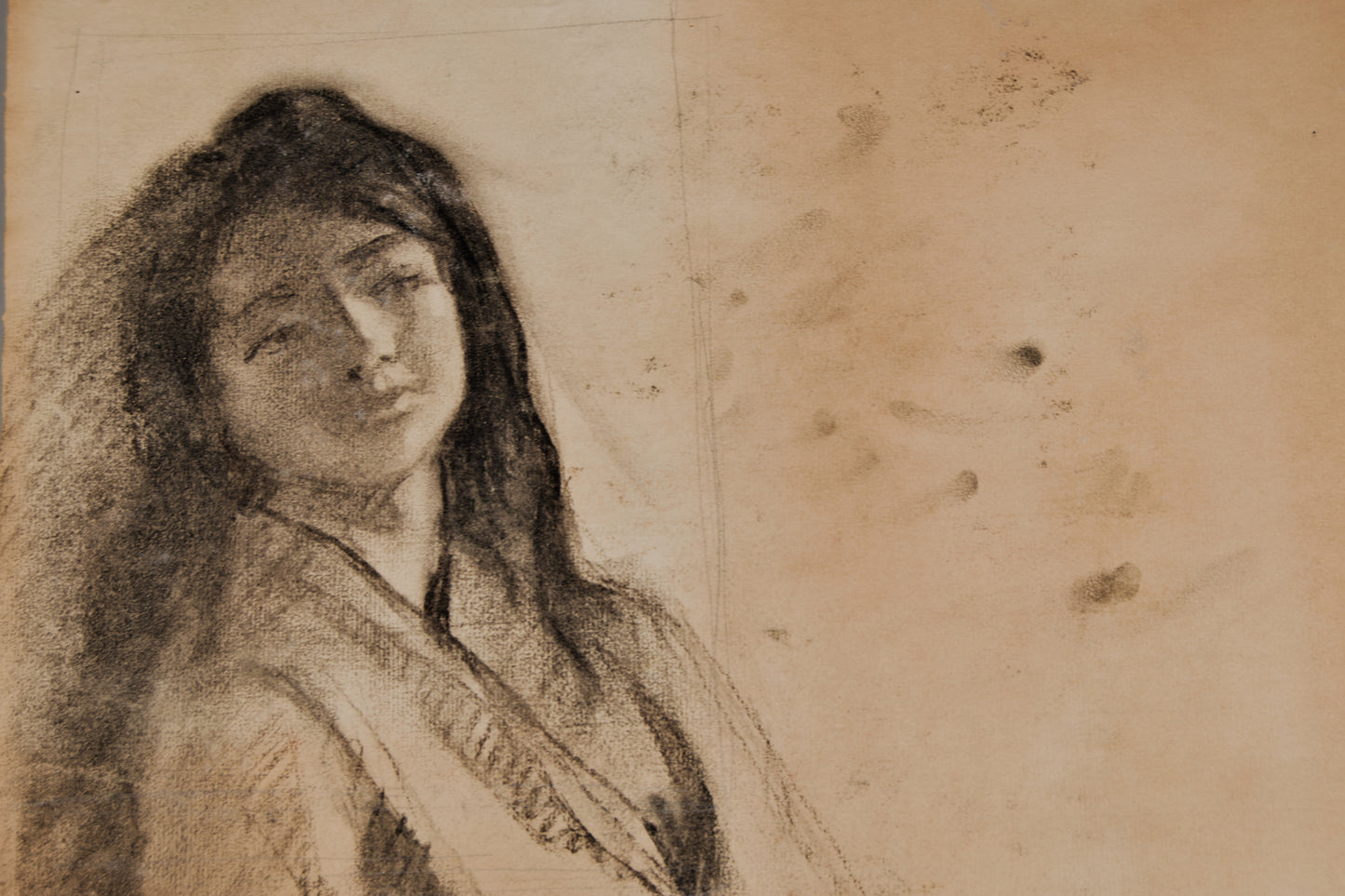 M. Blanchart | Retrato de la Melancolía | Dibujo Original a Doble Cara (1954)