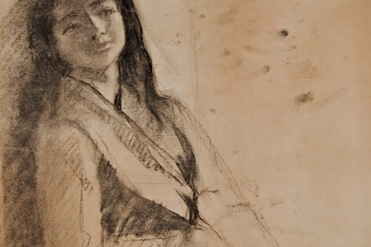 M. Blanchart | Retrato de la Melancolía | Dibujo Original a Doble Cara (1954)