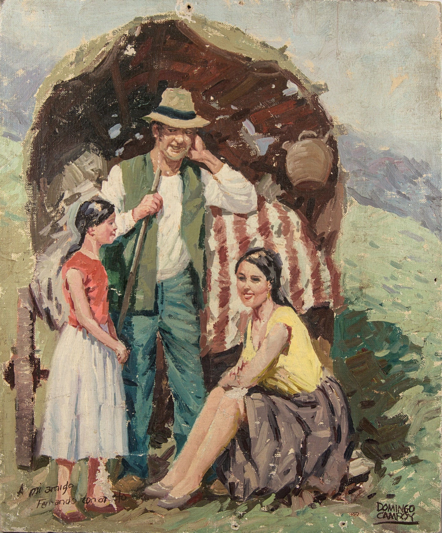 Domingo Campoy | Costumbrismo Mediterráneo: "Gitanets" | Óleo sobre Lienzo