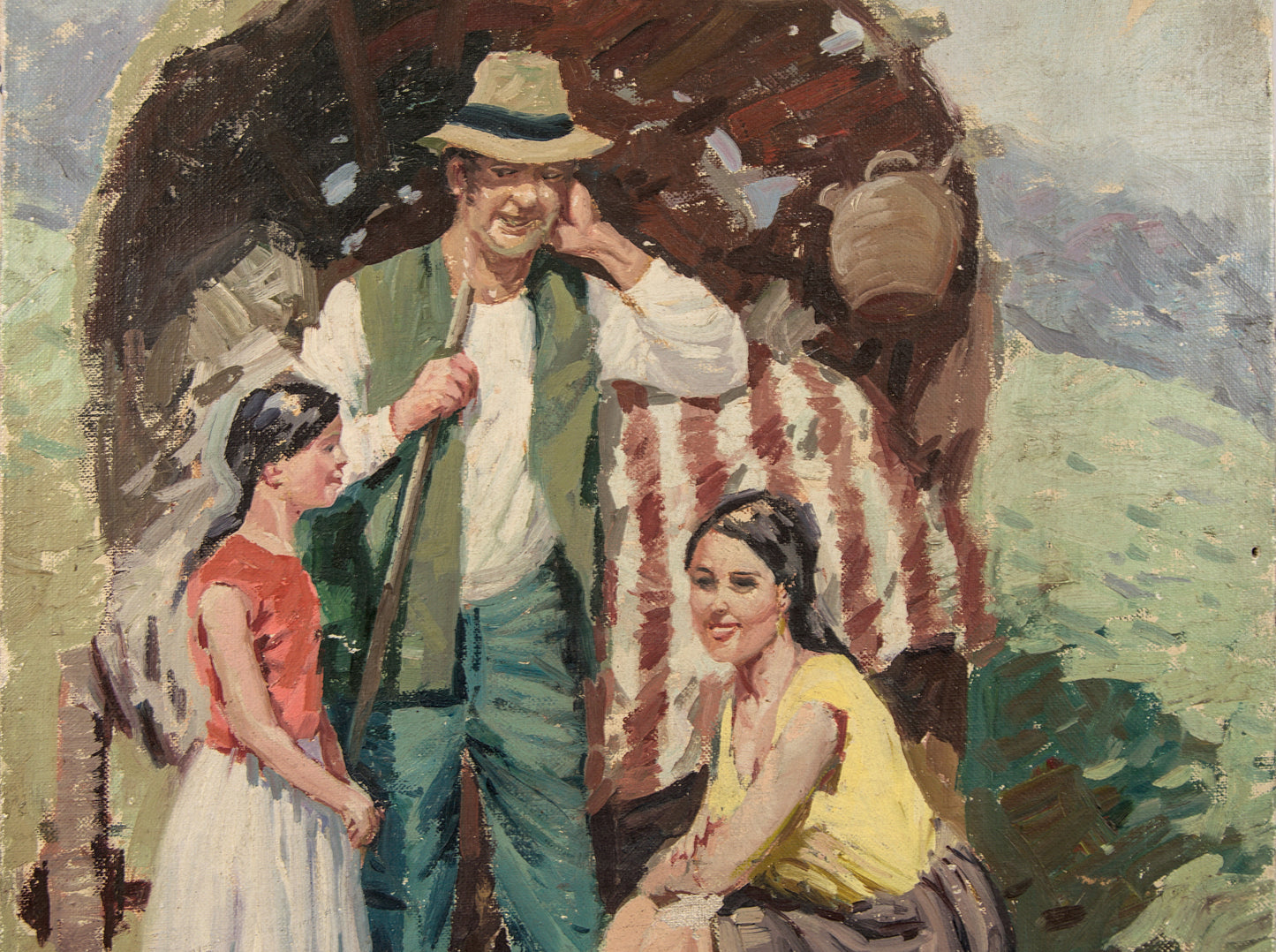 Domingo Campoy | Costumbrismo Mediterráneo: "Gitanets" | Óleo sobre Lienzo