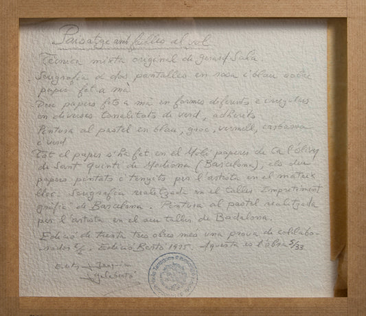 Gerard Sala | "Paisatge amb fulles al vol" (1995) | Técnica Mixta sobre Papel Artesanal Certificada