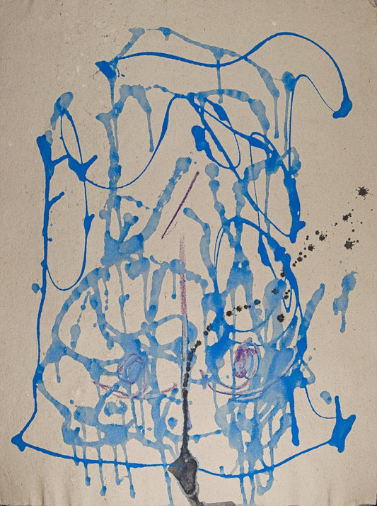 FRAN LOK | ABSTRACCIÓN GESTUAL (1968) | TÉCNICA MIXTA (CERA Y ACUARELA) | INFORMALISMO