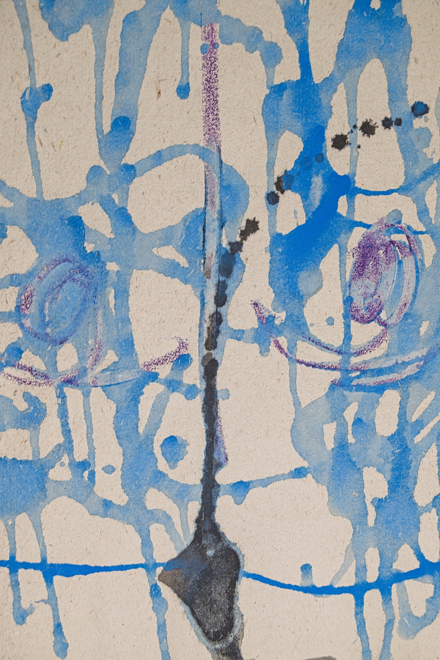 FRAN LOK | ABSTRACCIÓN GESTUAL (1968) | TÉCNICA MIXTA (CERA Y ACUARELA) | INFORMALISMO