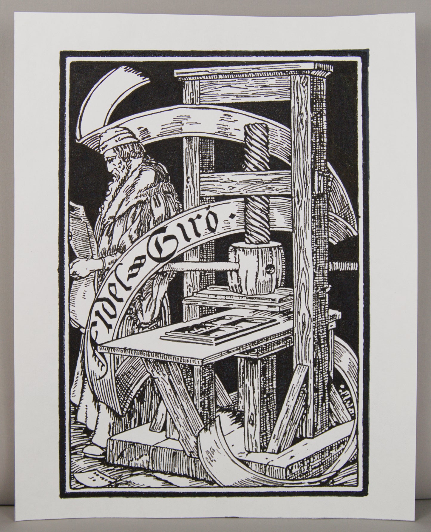 JOSEP TRIADÓ | EX-LIBRIS DE FIDEL GIRÓ (1902) | XILOGRAFÍA ORIGINAL | MODERNISMO CATALÁN