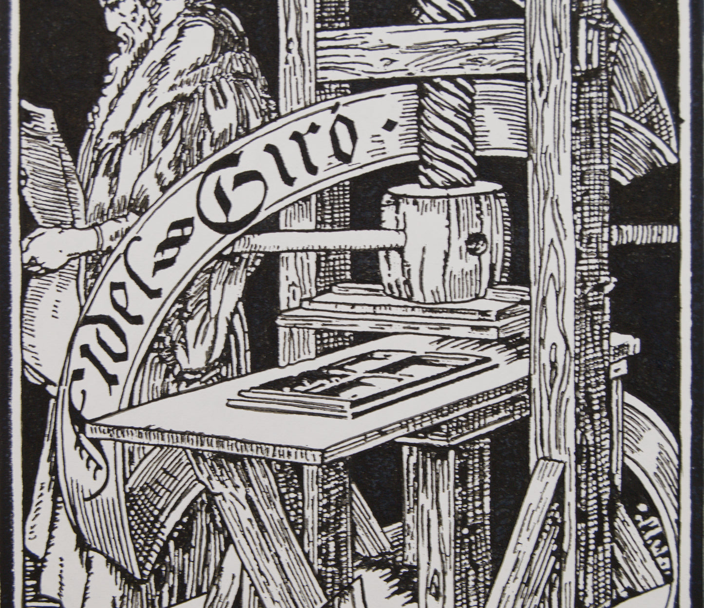 JOSEP TRIADÓ | EX-LIBRIS DE FIDEL GIRÓ (1902) | XILOGRAFÍA ORIGINAL | MODERNISMO CATALÁN