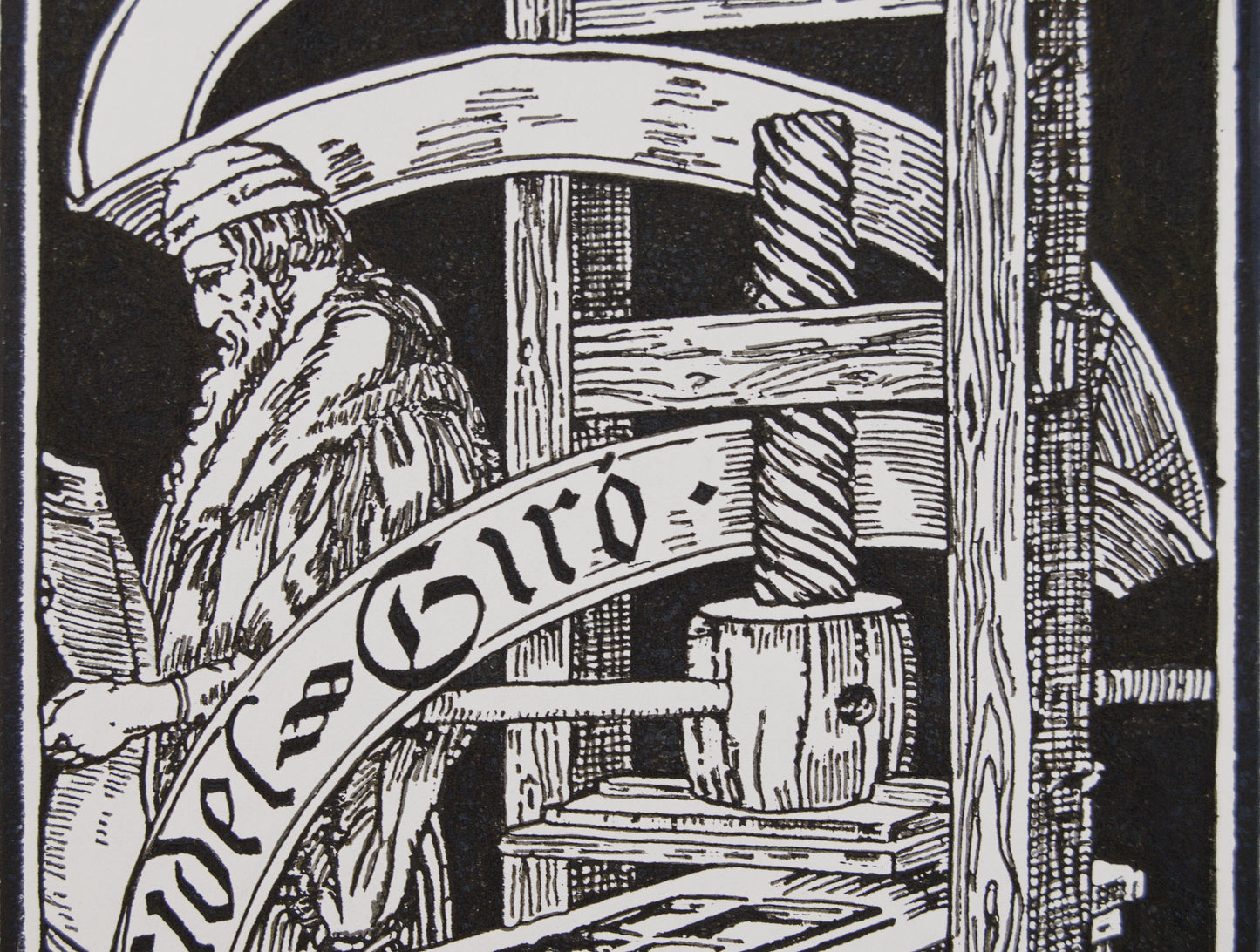 JOSEP TRIADÓ | EX-LIBRIS DE FIDEL GIRÓ (1902) | XILOGRAFÍA ORIGINAL | MODERNISMO CATALÁN