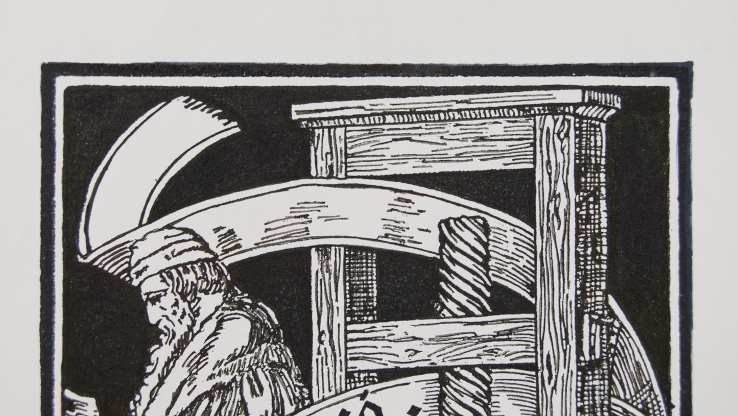 JOSEP TRIADÓ | EX-LIBRIS DE FIDEL GIRÓ (1902) | XILOGRAFÍA ORIGINAL | MODERNISMO CATALÁN